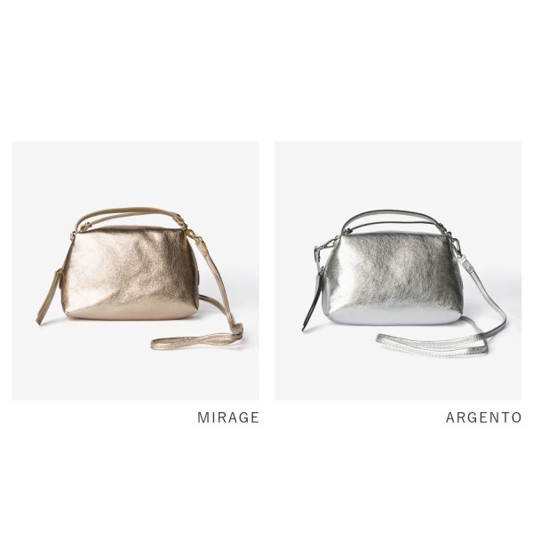 GIANNI CHIARINI ALIFA Sシルバー ハンドバッグ ミニバッグ ジャンニ 