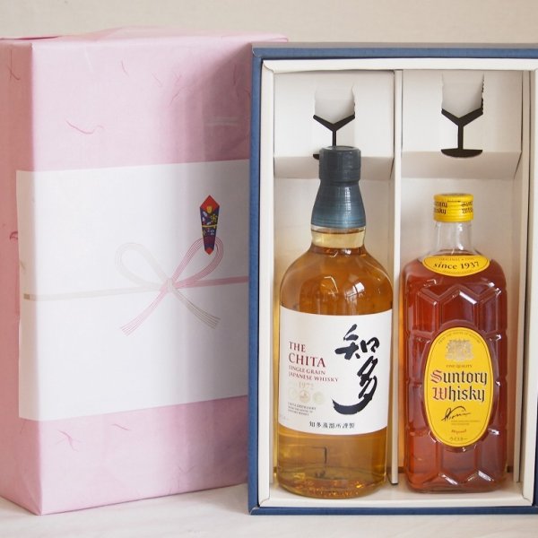 知多・角瓶セット(箱あり) 感謝贈り物ウイスキーボックス2本セット(知多 43度 角瓶 40度) 700ml×2