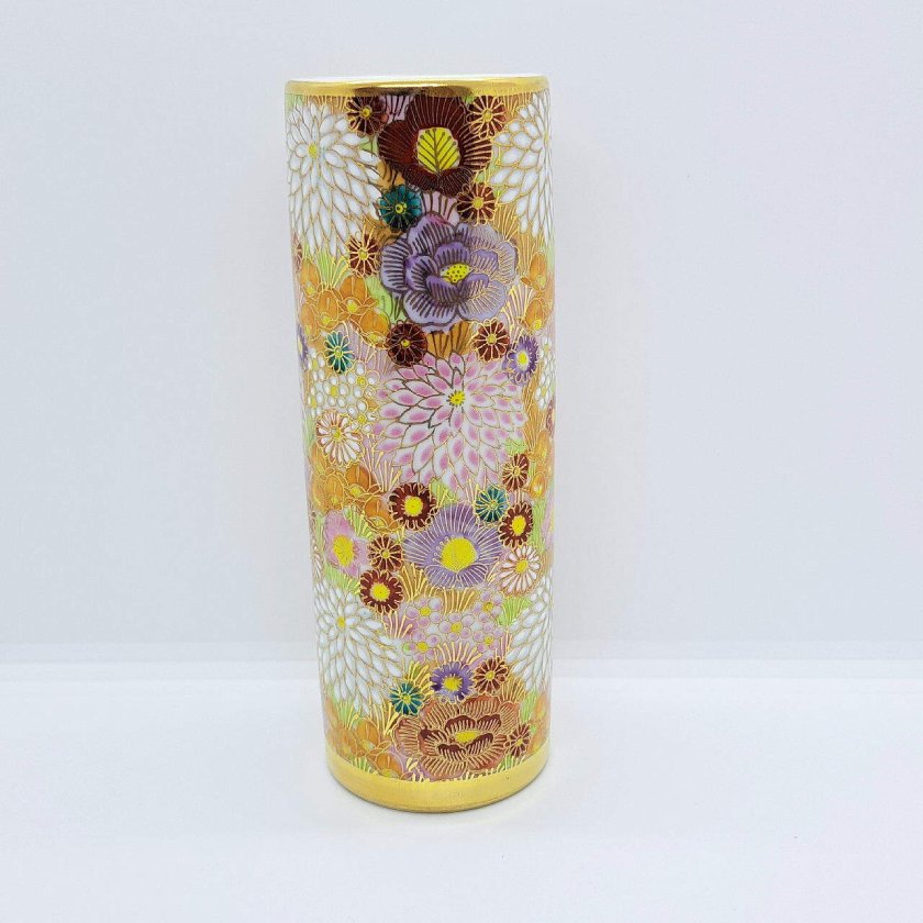 九谷焼6号寸胴花瓶／花詰（赤） - 【豊月堂】- プレゼント＆ギフトの
