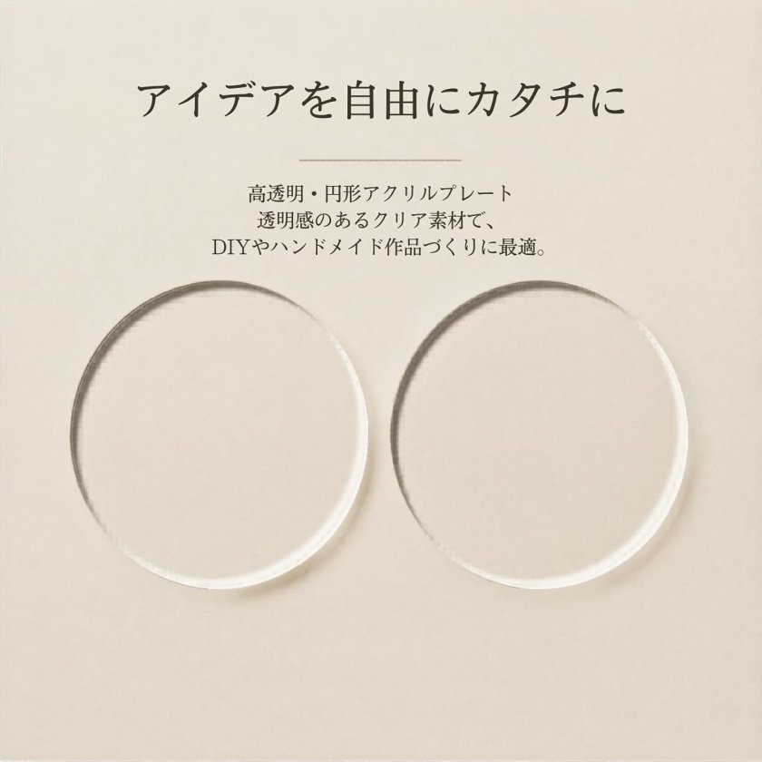 円形アクリル板 30cm 20cm 2個セット 透明 円形 保護フィルム付き