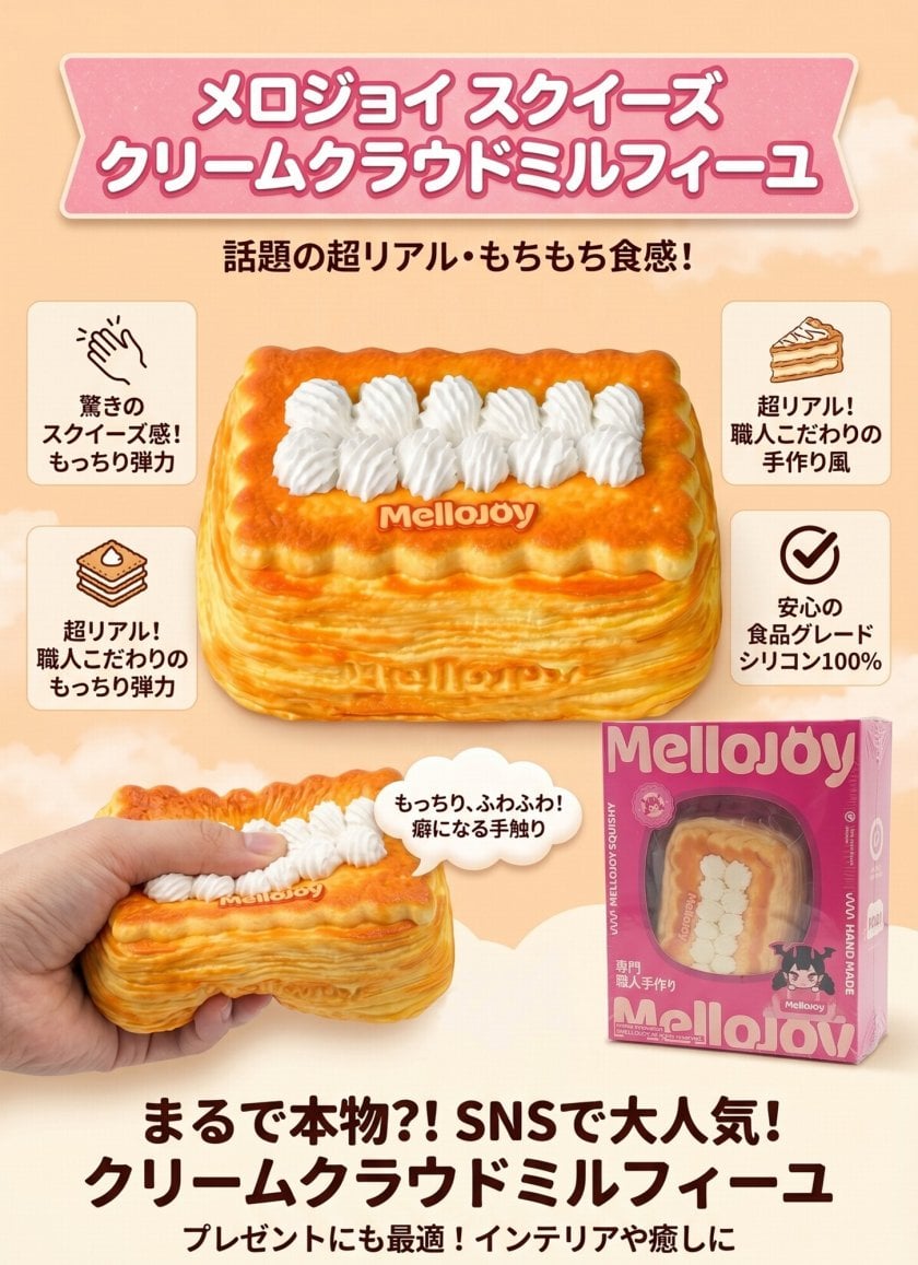 誕生日 プレゼント メロジョイ クラウドミルフィーユ スクイーズ