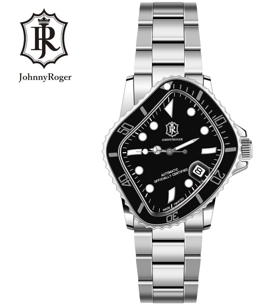 自動巻き 腕時計　カレンダー付き、ベルト新品 JOHNNYROGER メンズ腕時計 自動巻き カレンダー 日本製ムーブメント