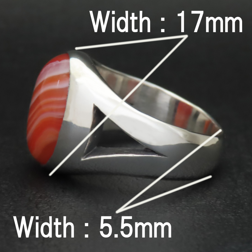 ハンドメイド シルバーリング カーネリアン 12号 Charch jewelry
