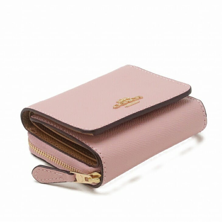 コーチ COACH 財布 三つ折り 折財布 ミニ レディース レザー ピンク