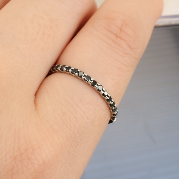 ブラックダイヤ エタニティリング 0.3ct リング 指輪 ハーフエタ