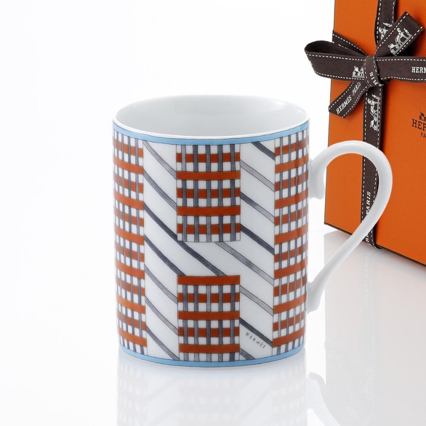 超美品 エルメス HERMES マグカップ ヒドゥン 11-26011905 HERMES エルメス マグ ヒドゥンH No1 300ml 単品 名入れ彫刻代込み