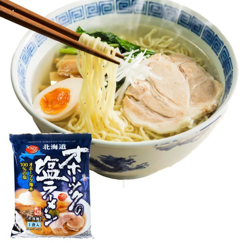 乾麺 ラーメン オホーツクの塩ラーメン 袋(1袋×1食) つらら マツコお