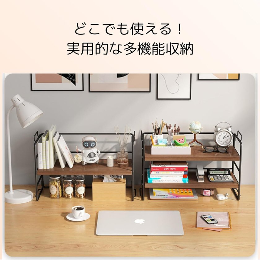 収納ラック 本棚 デスク収納 卓上ラック 机上ラック デスクシェルフ