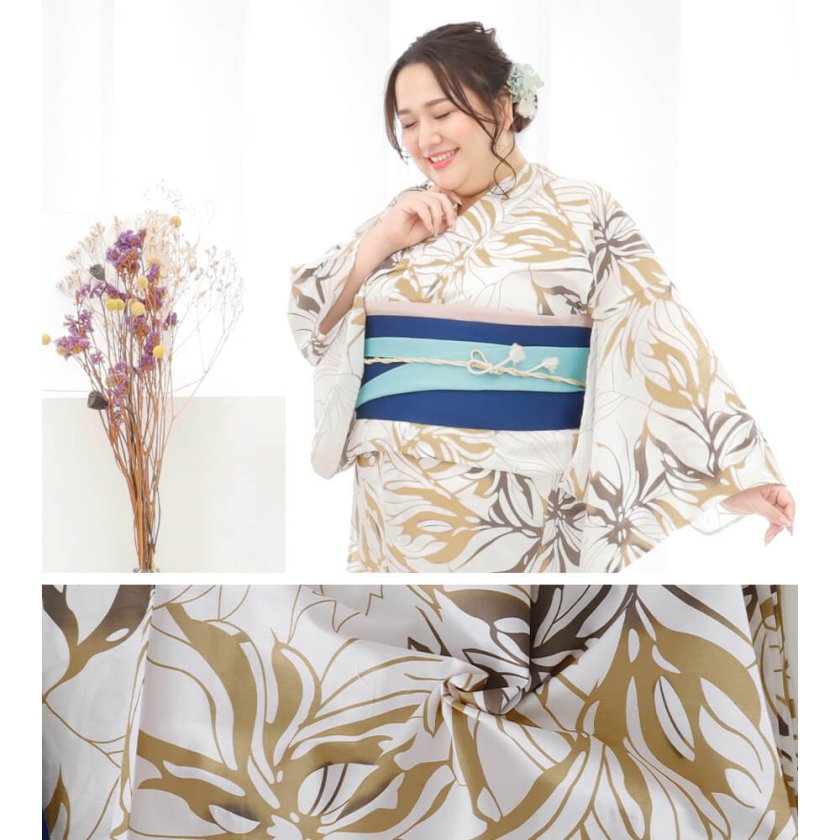 浴衣 大きいサイズ レディース ゆかた 大人 浴衣単品 3L 4L