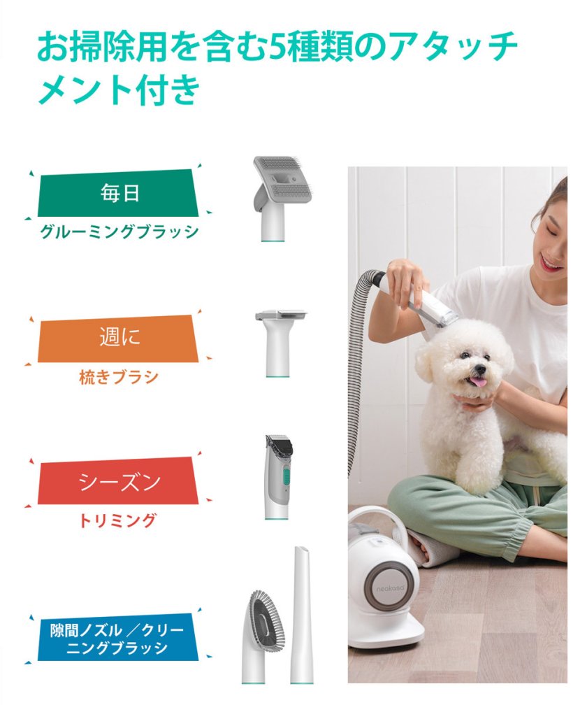 ペット用バリカン P1 Pro 5点セット 静音 犬用 猫用 バリカン ブラシ