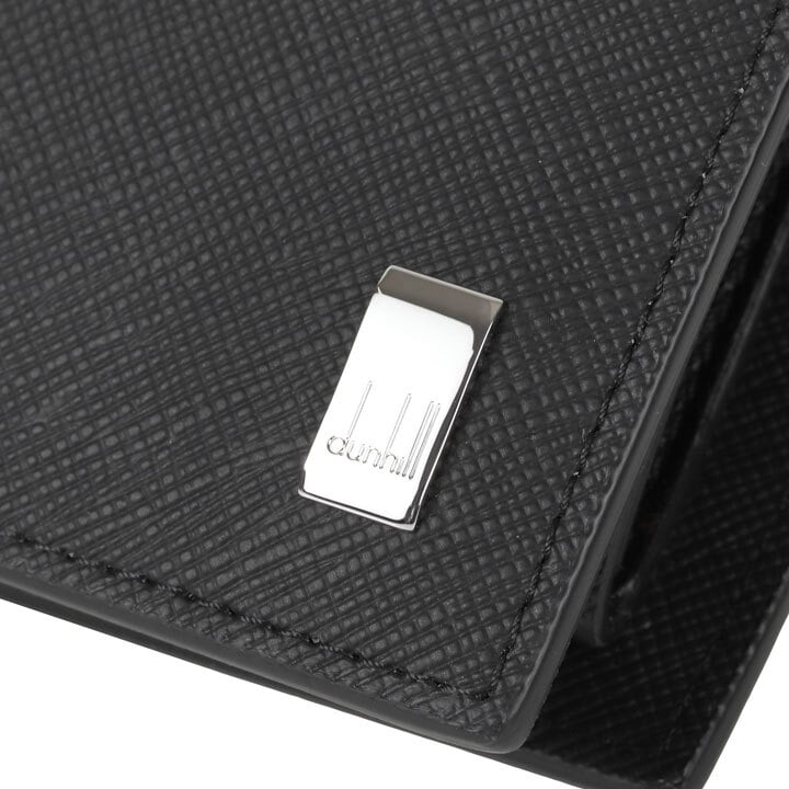 ダンヒル 財布 DUNHILL 二つ折り財布 小銭入れあり プレーン ブラック
