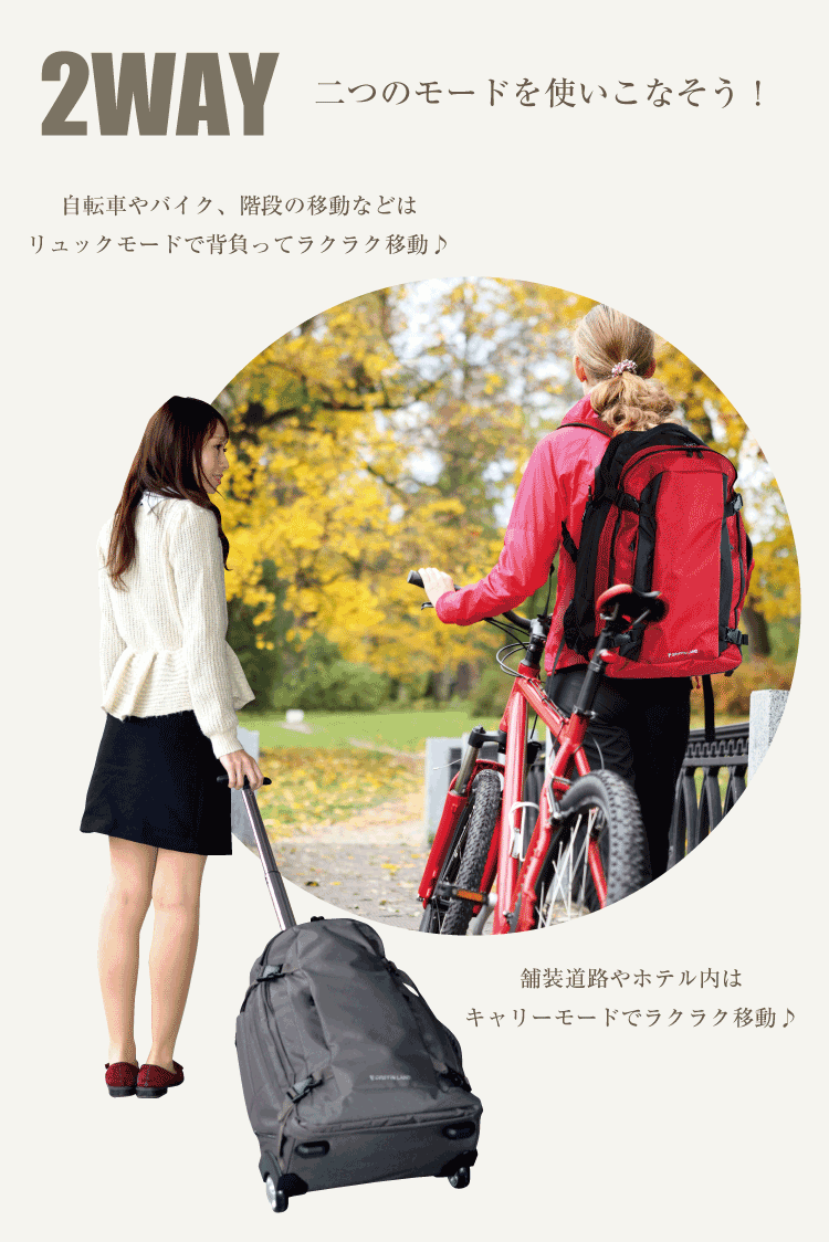 グリフィンランド》 機内持ち込み キャリーバッグ リュック スーツ