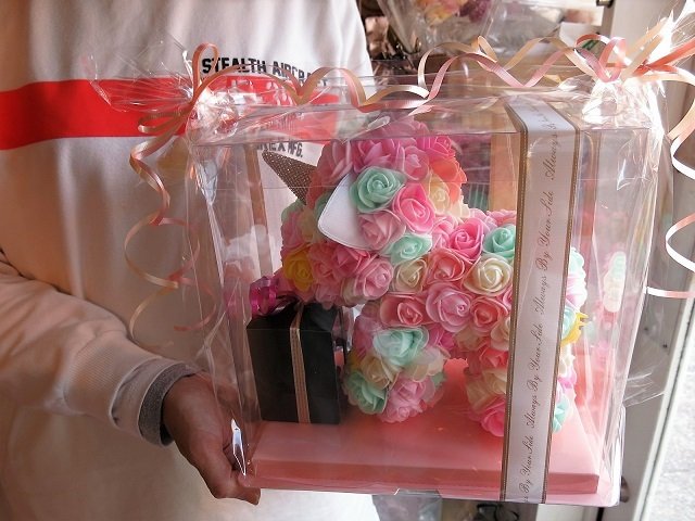ユニコーン ミニローズ 花束風ギフト ダイヤモンド レインボーローズ 