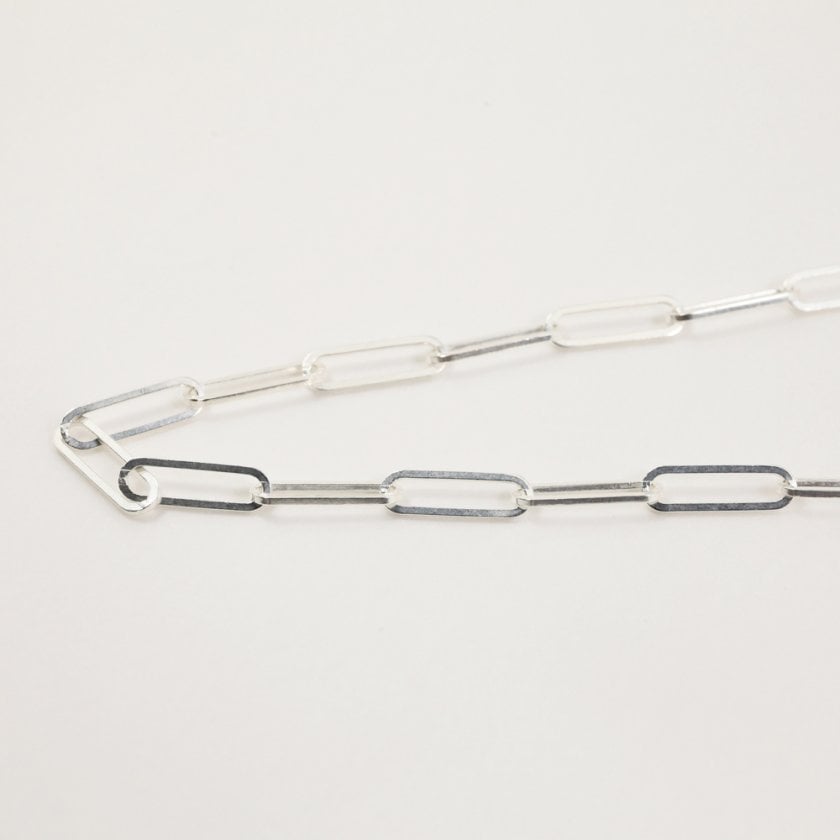 SILVER925 ネックレス ペーパークリップチェーン 45cm男・女兼用タイプ 