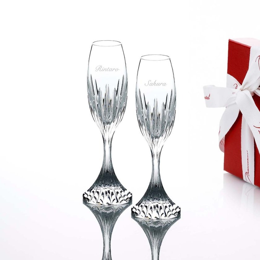 Baccarat バカラ マッセナ シャンパン フルート ペア 160ml 名入れ彫刻