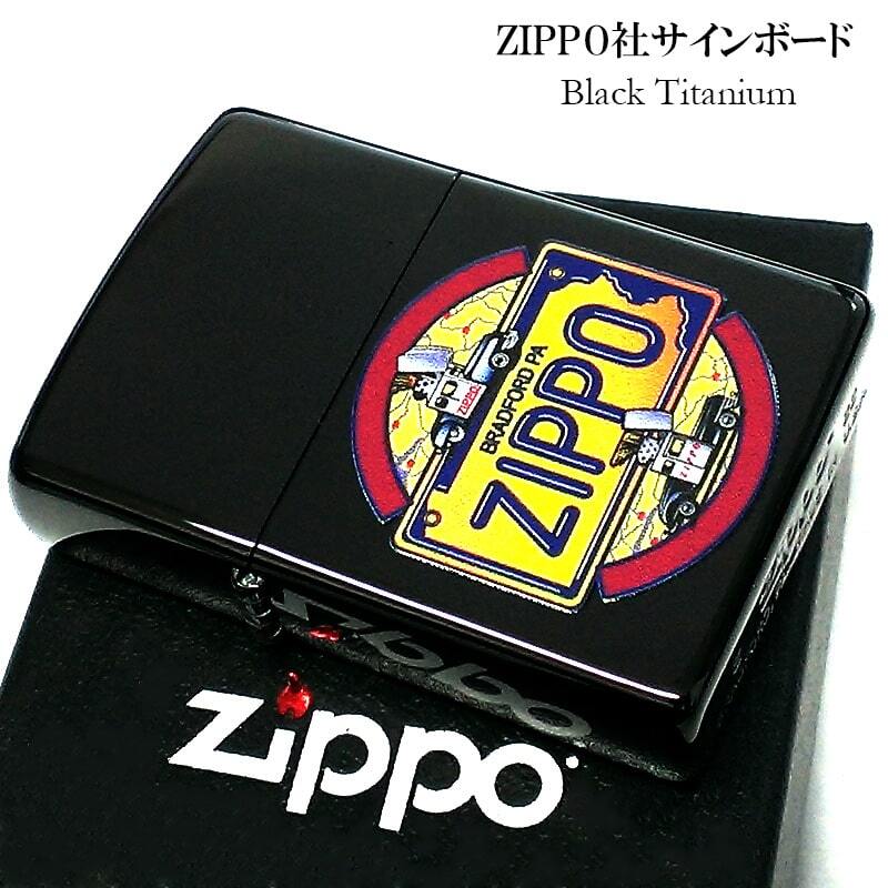ZIPPO ライター ブラック チタンコーティング サインボード かっこいい 