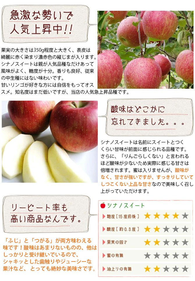 青森県産 葉とらずシナノスイート ご家庭用10kg (約28〜40個) 人気の訳