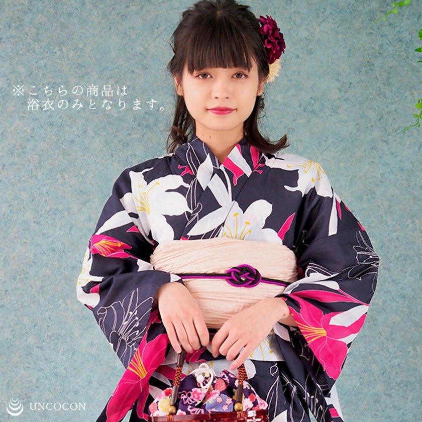 浴衣だけ 画像 utatane えんじとグレーの染め分け菊 浴衣のみ 浴衣 菊