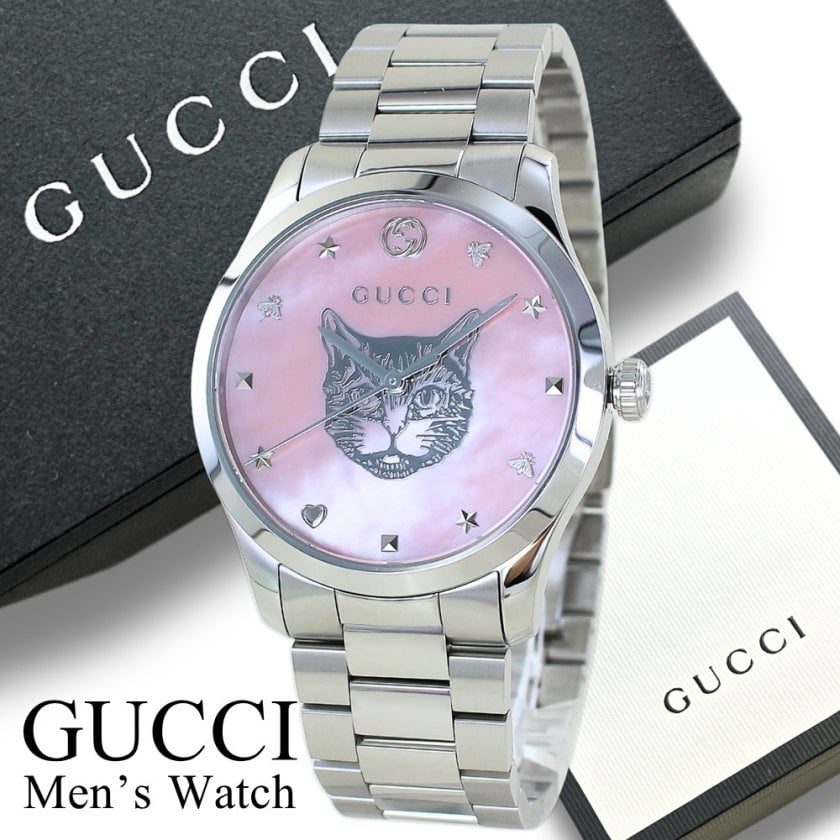 GUCCI キャットモチーフ グッチ 腕時計 メンズ レディース Gタイムレス 猫 キャット 猫モチーフ