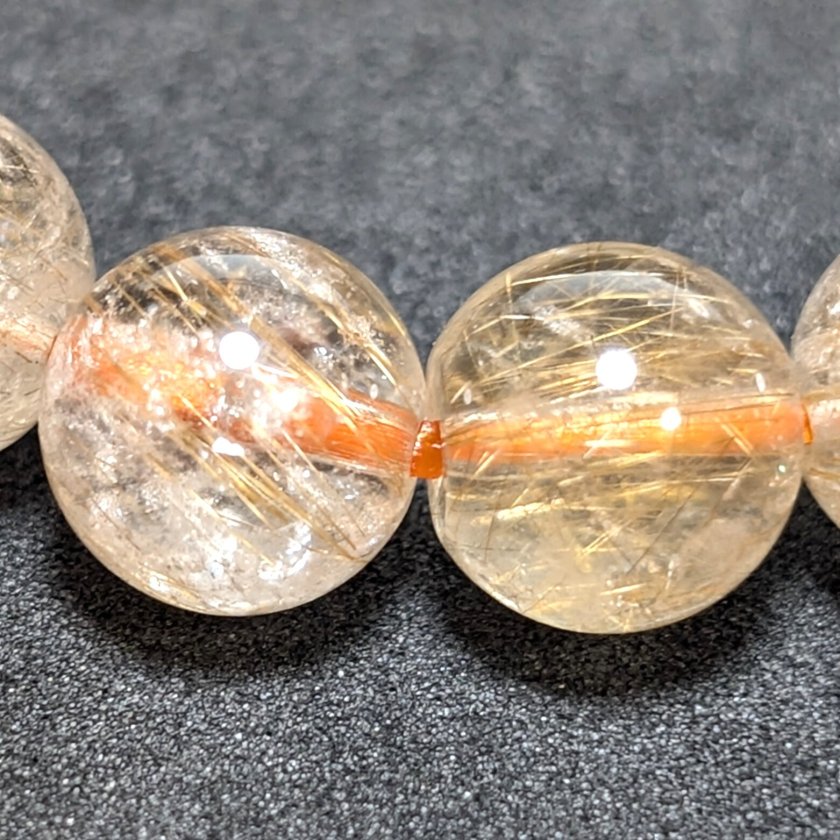 オレンジルチル ブレスレット 9ミリ 最強水晶天然石 パワーストーン 金運石 オレンジルチル ブレスレット 9ミリ 最強水晶天然石 パワーストーン 金