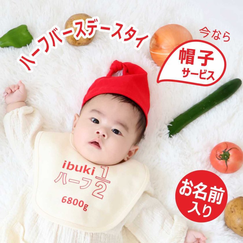 名前入り よだれかけ 出産祝い 名入れ 体重 生年月日 ハーフバースデー 