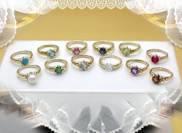 K18 PT900 誕生石 お祝い ベビーリング ペンダント リング『BABY RING