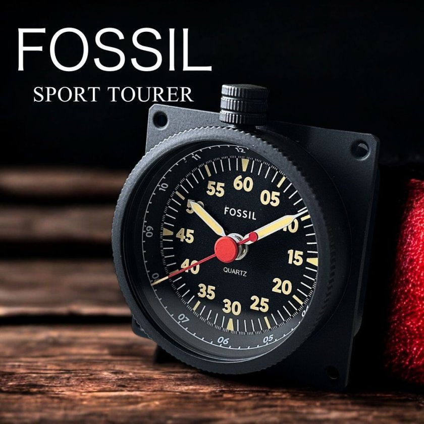 フォッシル 置き時計 アナログ おしゃれ 時計 SPORT TOURER デスク