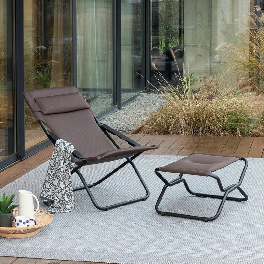 【美品】Lafuma Mobilier アウトドアチェア リクライニング 屋外 チェア リクライニングチェア アウトドア ビーチ チェア Lafuma