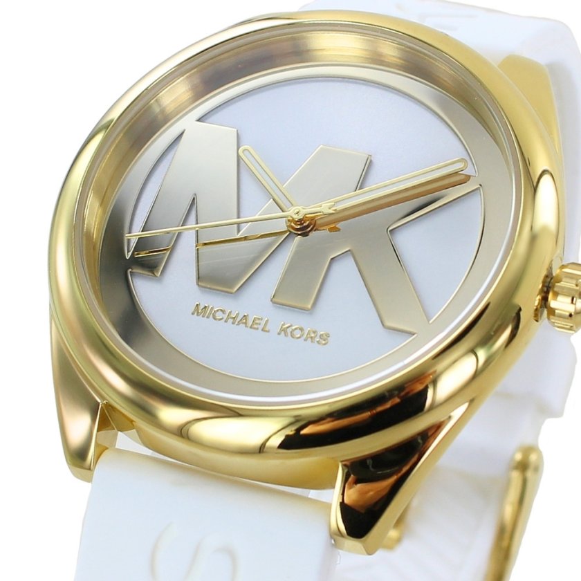マイケルコース 腕時計 レディース 42mm シリコン ホワイト ゴールド