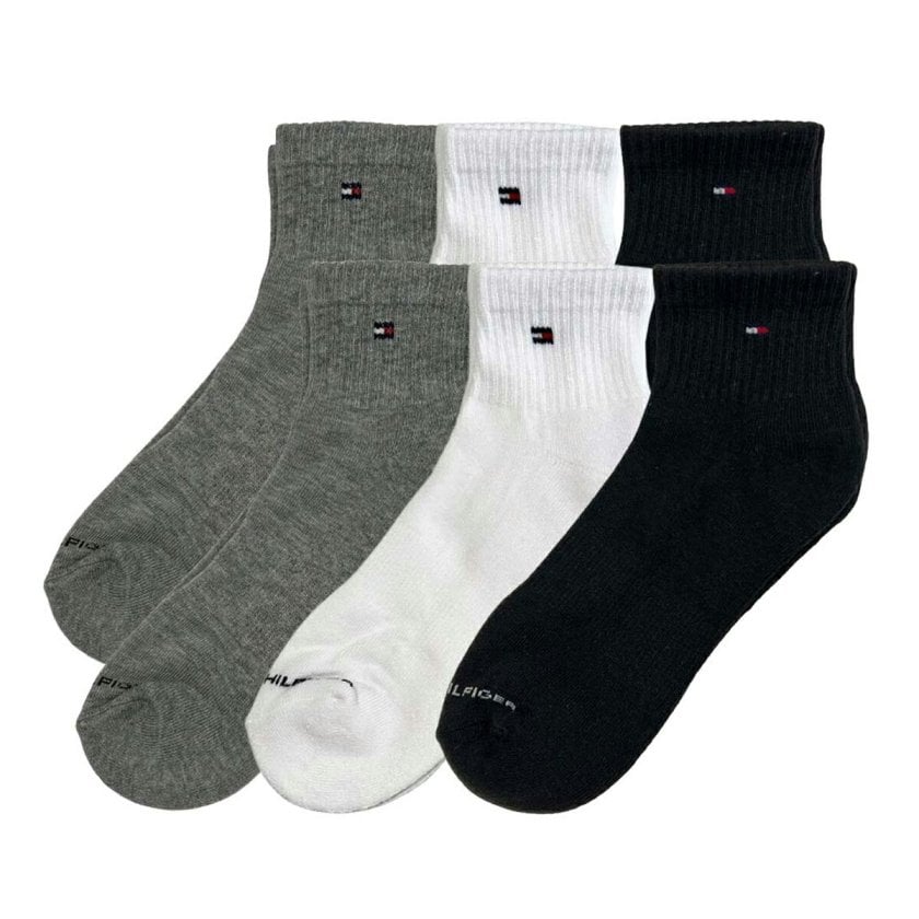 トミーヒルフィガー TOMMY HILFIGER ソックス 靴下 6足組 クォーター丈