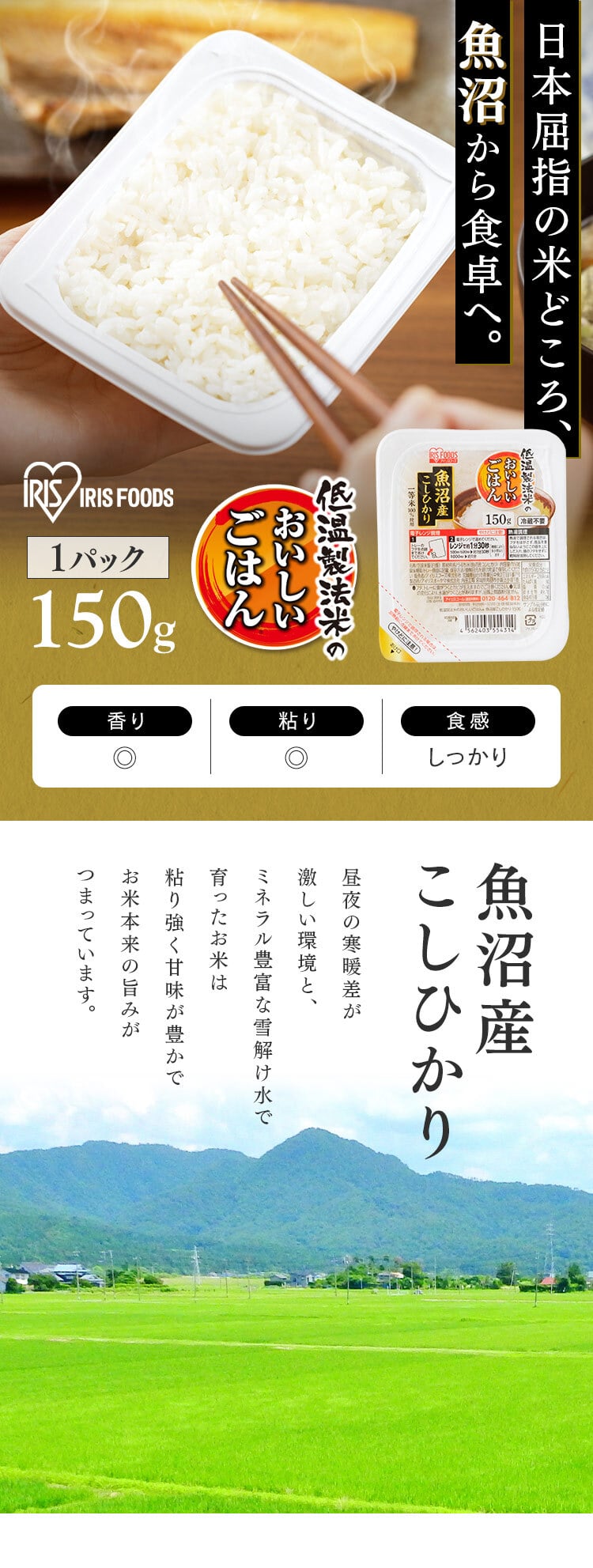 国産こしひかり パックご飯 150g×6食入 10パック計60食〈①〉 食品