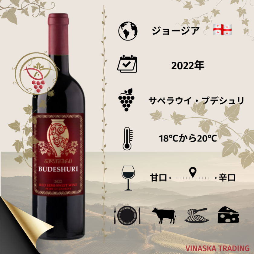 ジョージアワイン BUDESHURI高級 赤ワイン＋ワインに合うグルメセット 