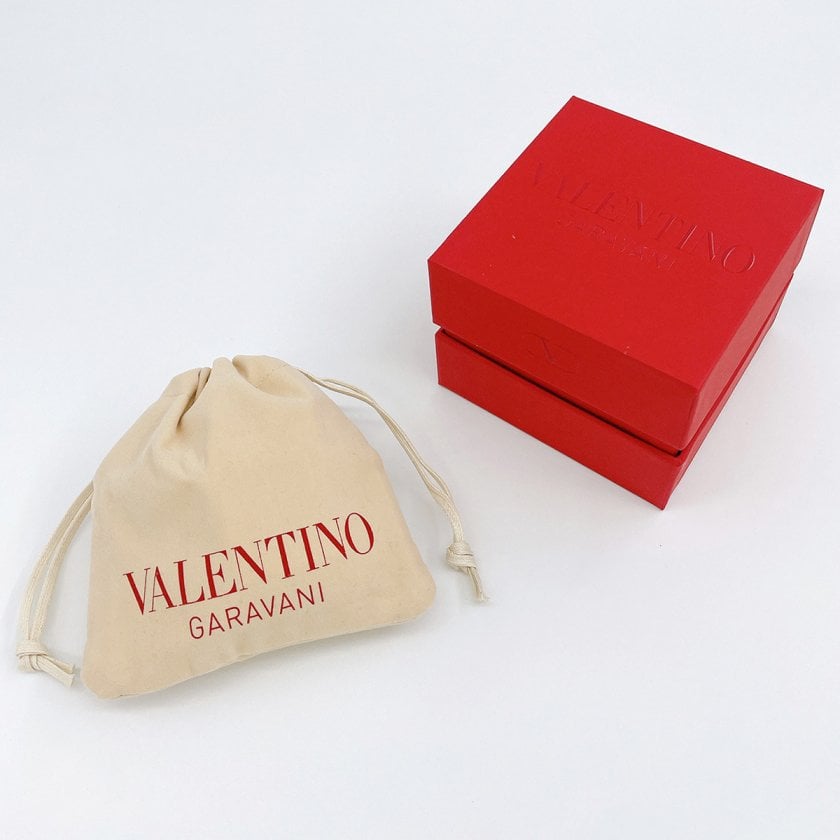 レディース VALENTINO Vロゴ クリスタル ピアス ゴールド ピンク 箱