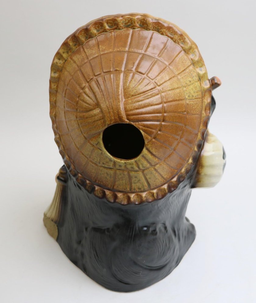信楽焼 たぬき 置物 高さ34.5cm 陶器 縁起物 11号福熊手狸 ta-0002