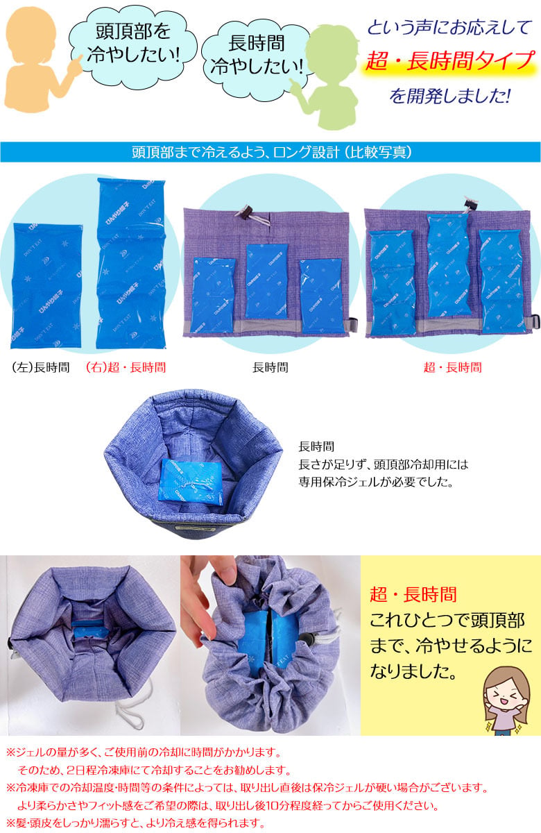 ひんやり帽子の交換用冷却ジェル【超☆長時間タイプ（M/Lサイズ用