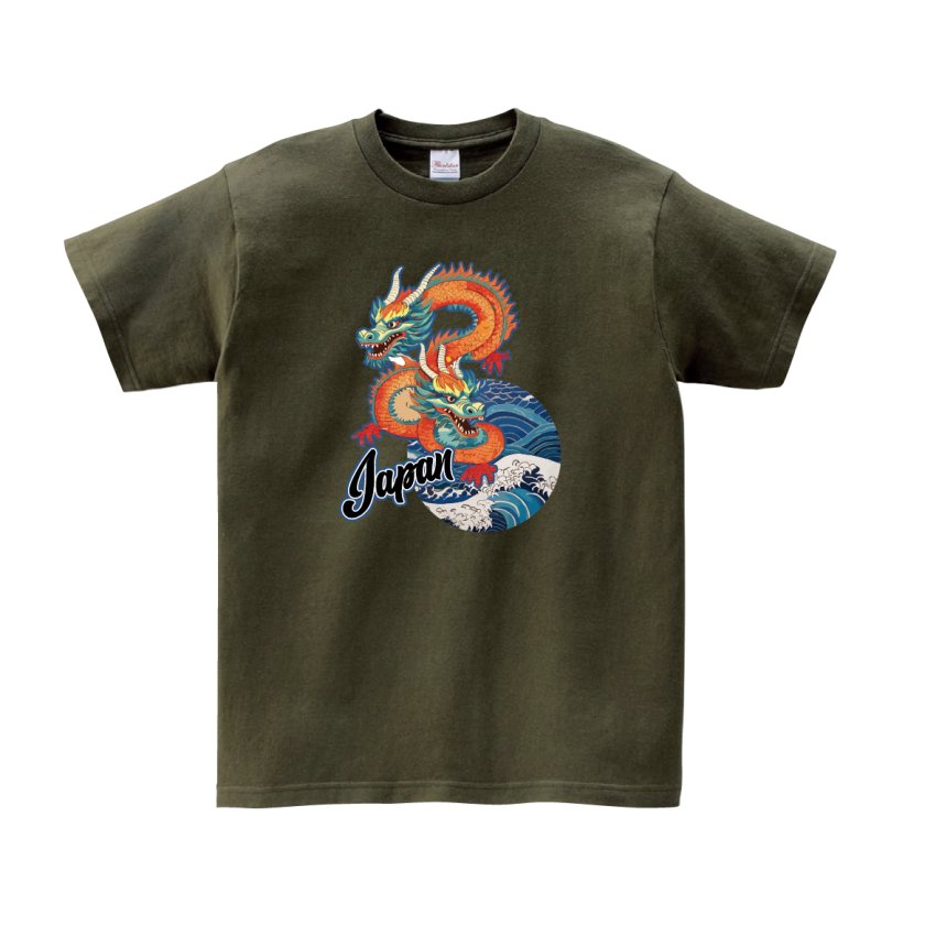 Tシャツ 半袖 】005 龍 ドラゴン 横須賀 和風 和模様 日本 リンク 