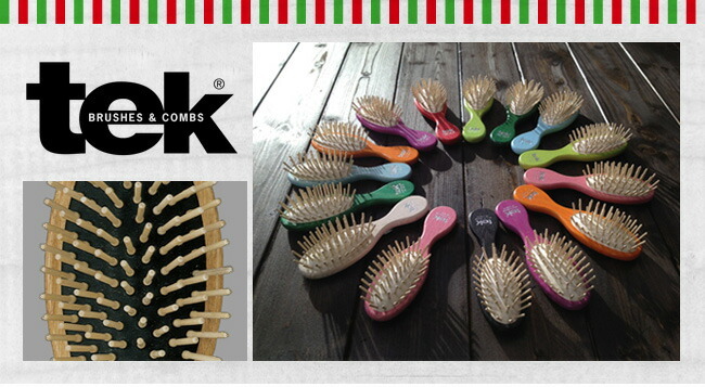 tek テックブラシ カレイドスリム[木製ピンで人気のヘアーブラシ