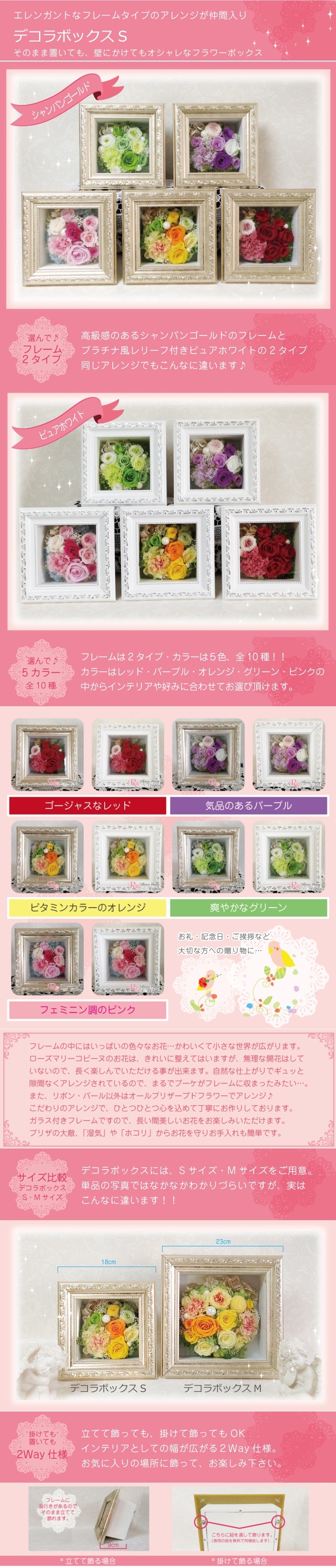 送料無料】☆デコラボックス☆ プリザーブドフラワー 母の日 フレーム