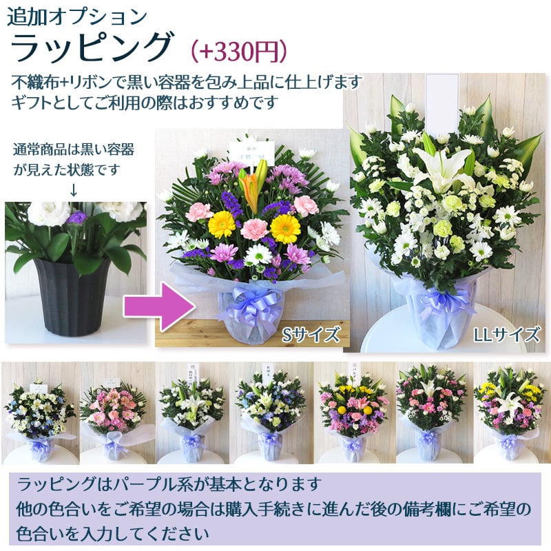 新盆 初盆 盆花 お供え バスケット Lサイズ お悔やみ お彼岸 花 生花