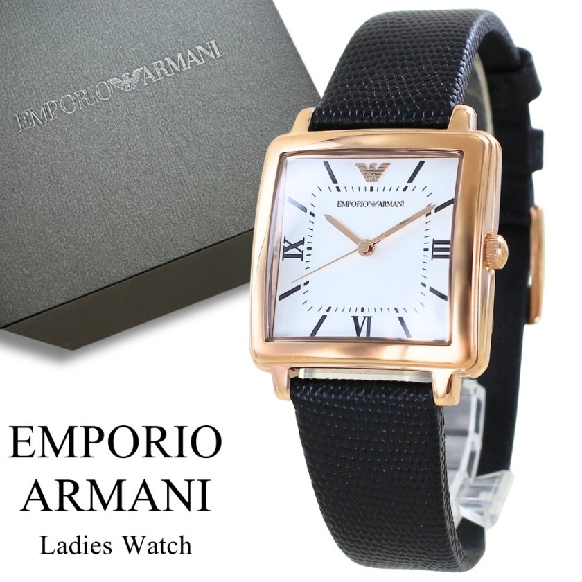 稼働良品 EMPORIO ARMANI スクエア レディース腕時計 ローマ数字 EMPORIO ARMANI エンポリオアルマーニ レディース 腕時計 スクエア