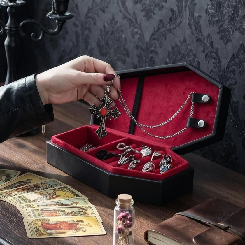 棺型 ジュエリーボックス アクセサリーケース ゴシック 小物収納