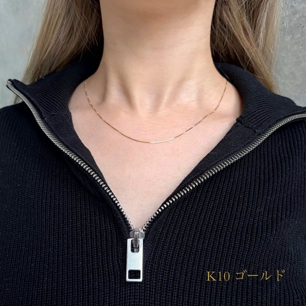 K10PG 0.6mm幅 ベネチアン チェーン ネックレス 45cmスライド ベネチアン チェーン ネックレス 約 0.6mm幅 約45cm スライド式 長さ