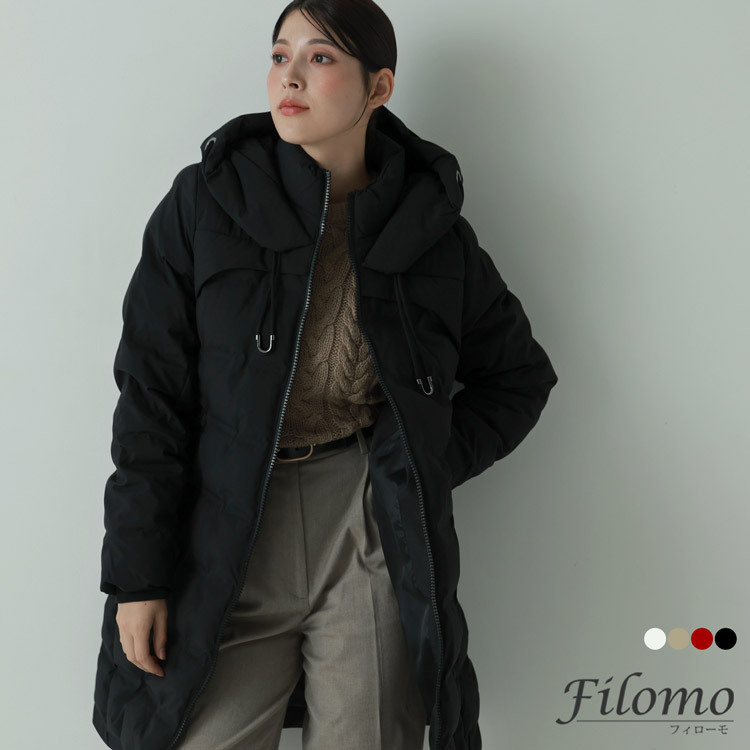 シームレス ダウンコート フード付き 女性 大人 ブランド filomo 