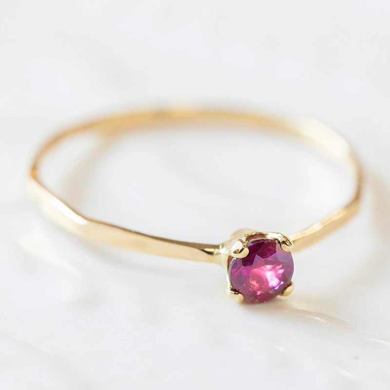 当店厳選 ルビー Ruby Fine Ring 18金 K18 リング 指輪 ルビー 極細