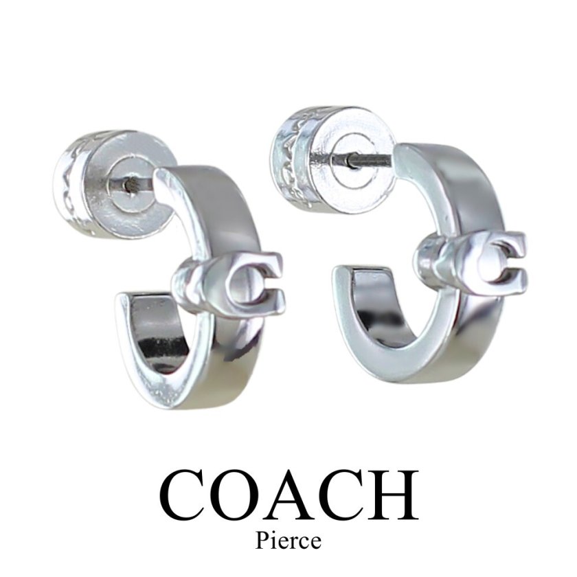 COACH スモール フープ ピアス シルバー コーチ ピアス レディース シルバー フープピアス COACH ブランド