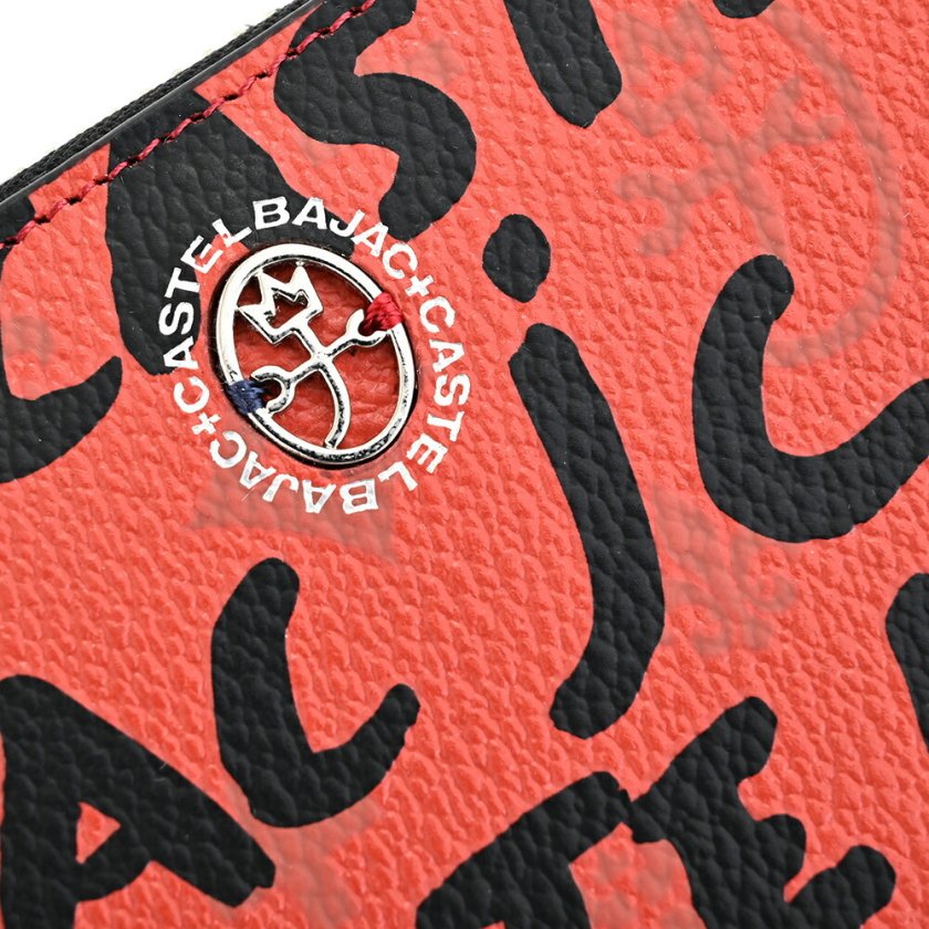 カステルバジャック 財布 長財布 ラウンドファスナー 赤(レッド