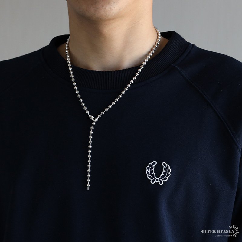 シルバー925 Y字ネックレス ボールチェーン ボールネックレス silver