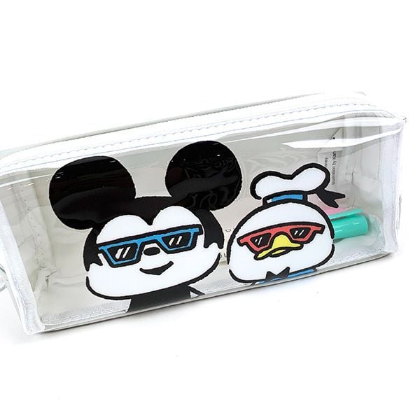 ディズニー BOXペンケース ミッキー＆ドナルド クリア ペンポーチ