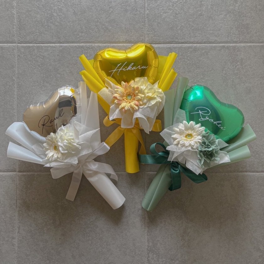 送料無料】Colorful Name Bouquet 韓国風ブーケ 推し活 誕生日