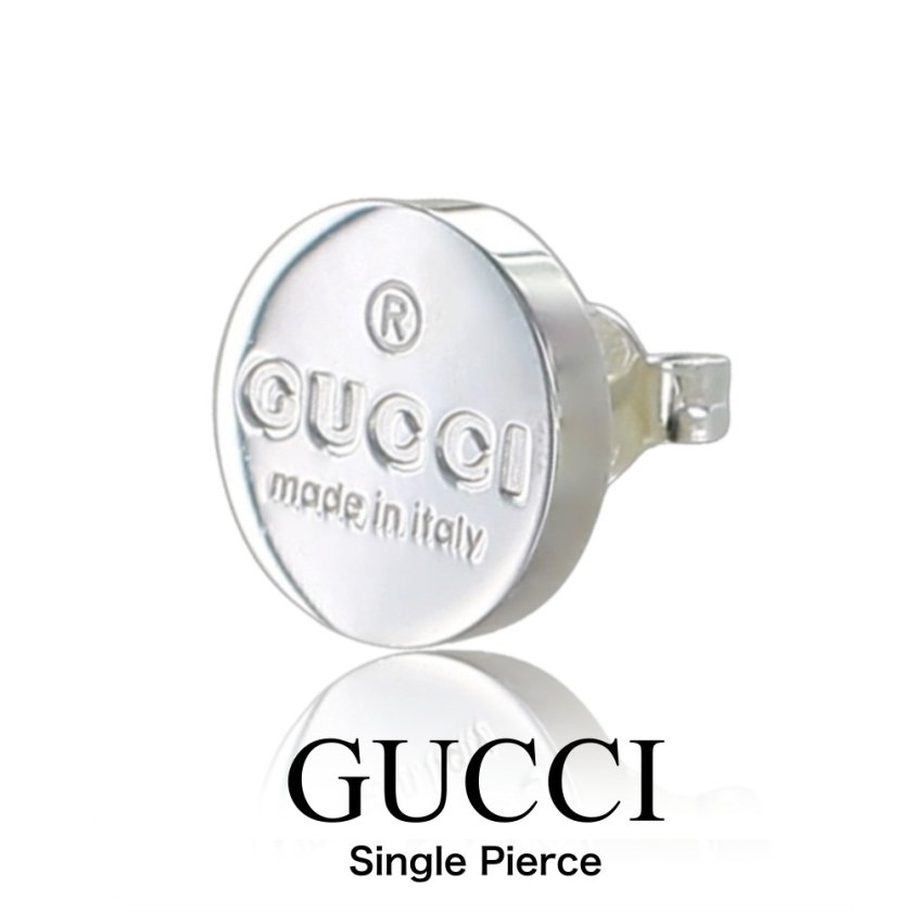 片耳ピアス GUCCI グッチ ピアス 片耳 丸型 スタッドピアス メンズ